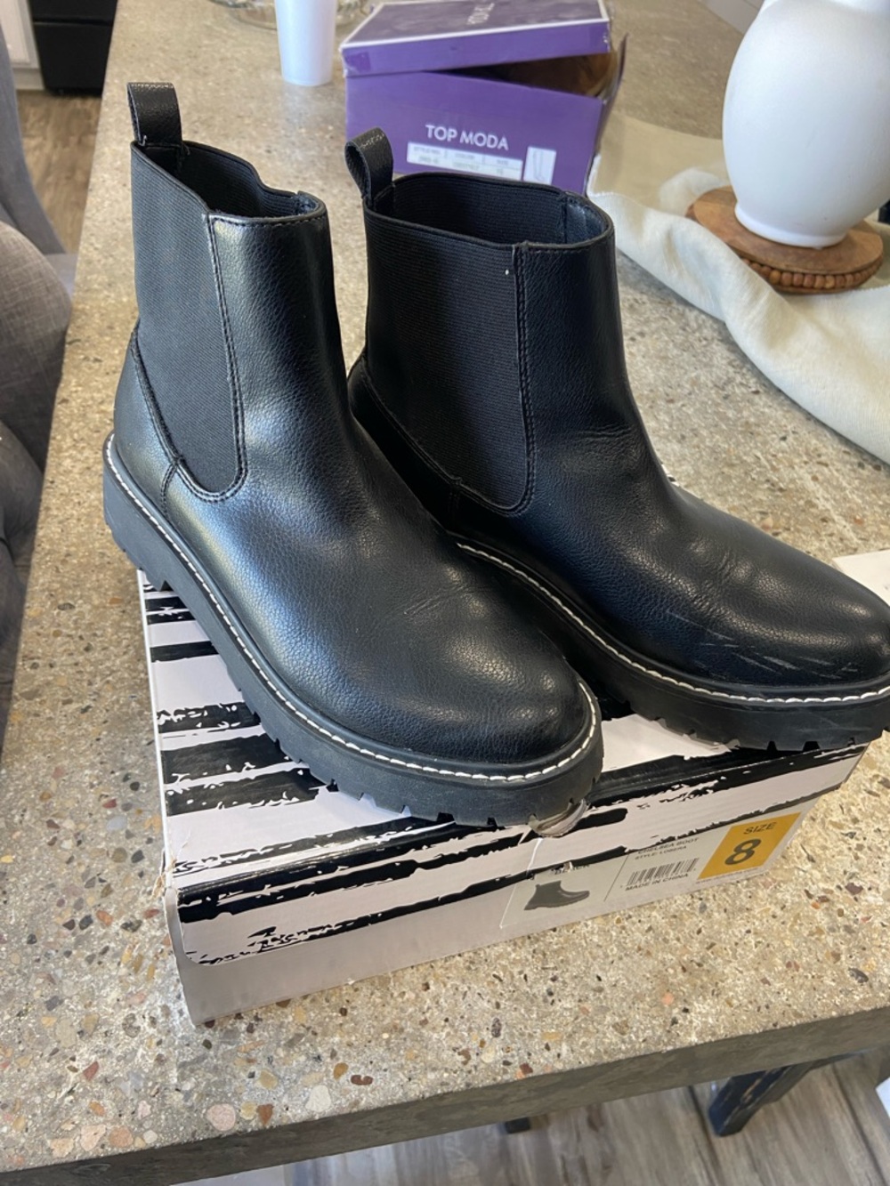 Dolce Vita Black Chelsea Lug Boots